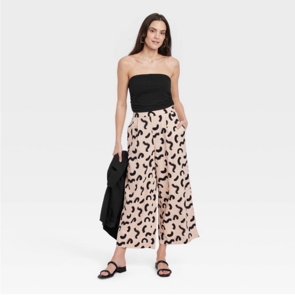 M, Super High Rise Wide Leg Linen Culotte Pants by A New Day